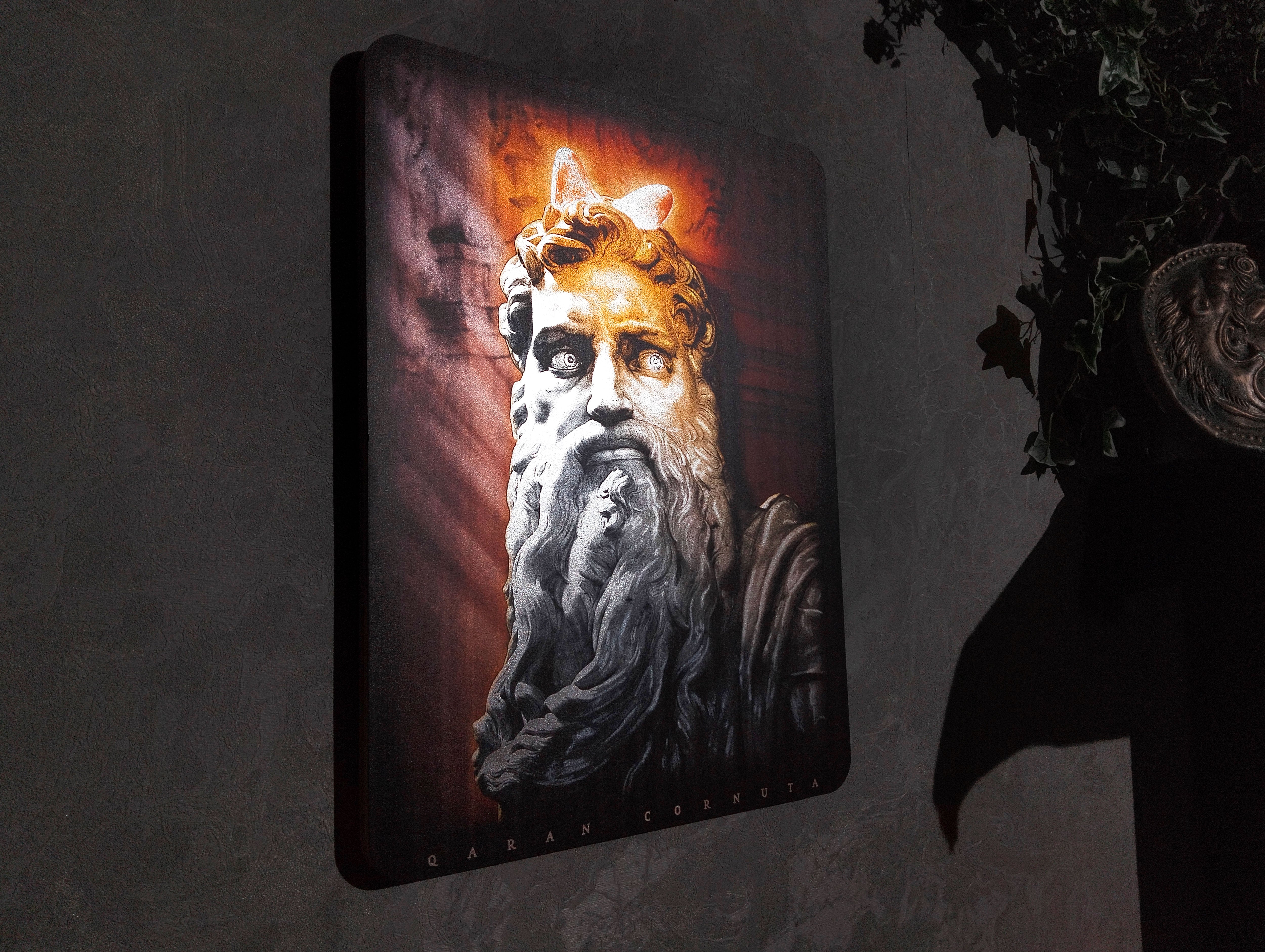 Moses Classical Wall Art | Michelangelo Inspired Decor l Qaran Cornuta