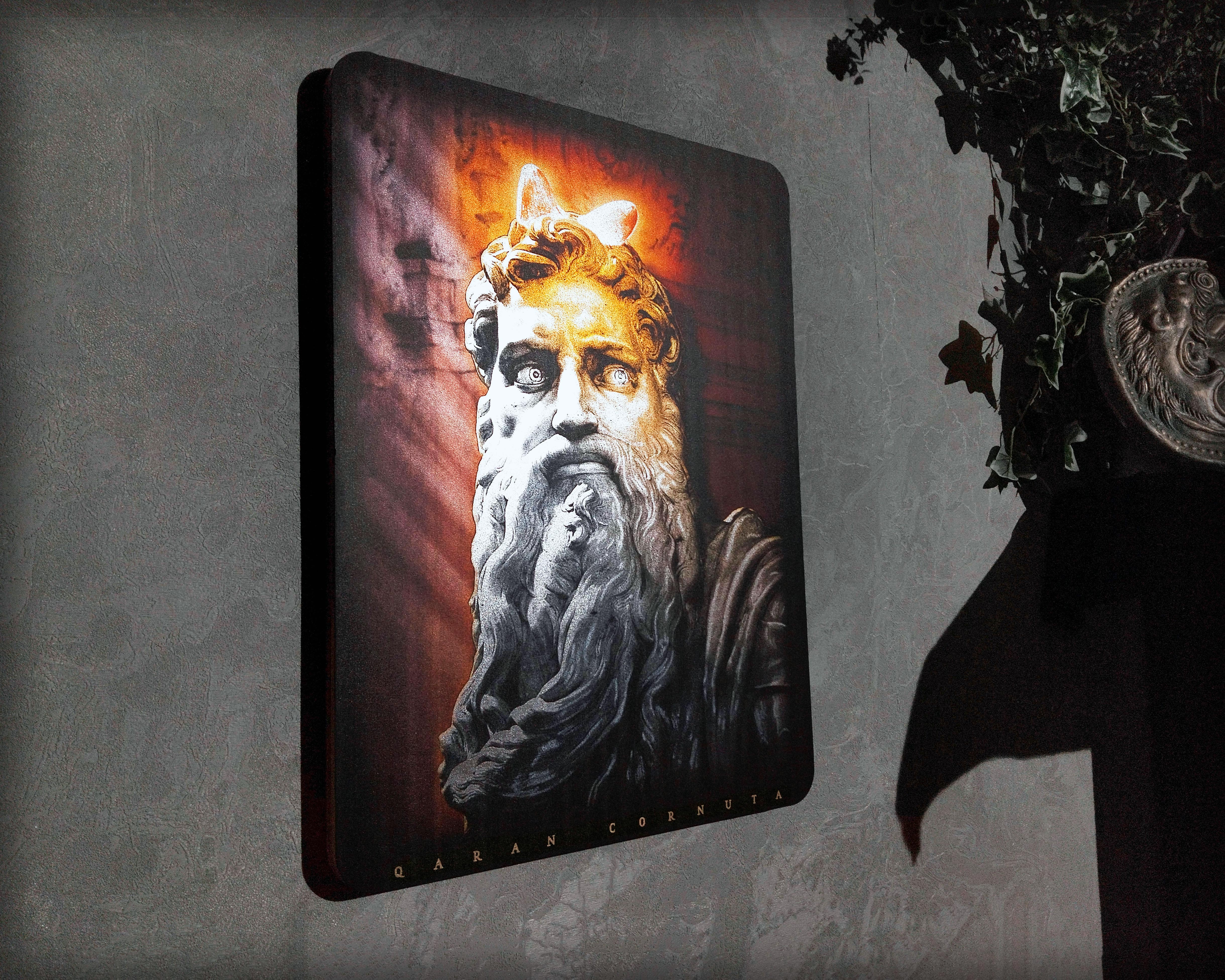 Moses Classical Wall Art | Michelangelo Inspired Decor l Qaran Cornuta