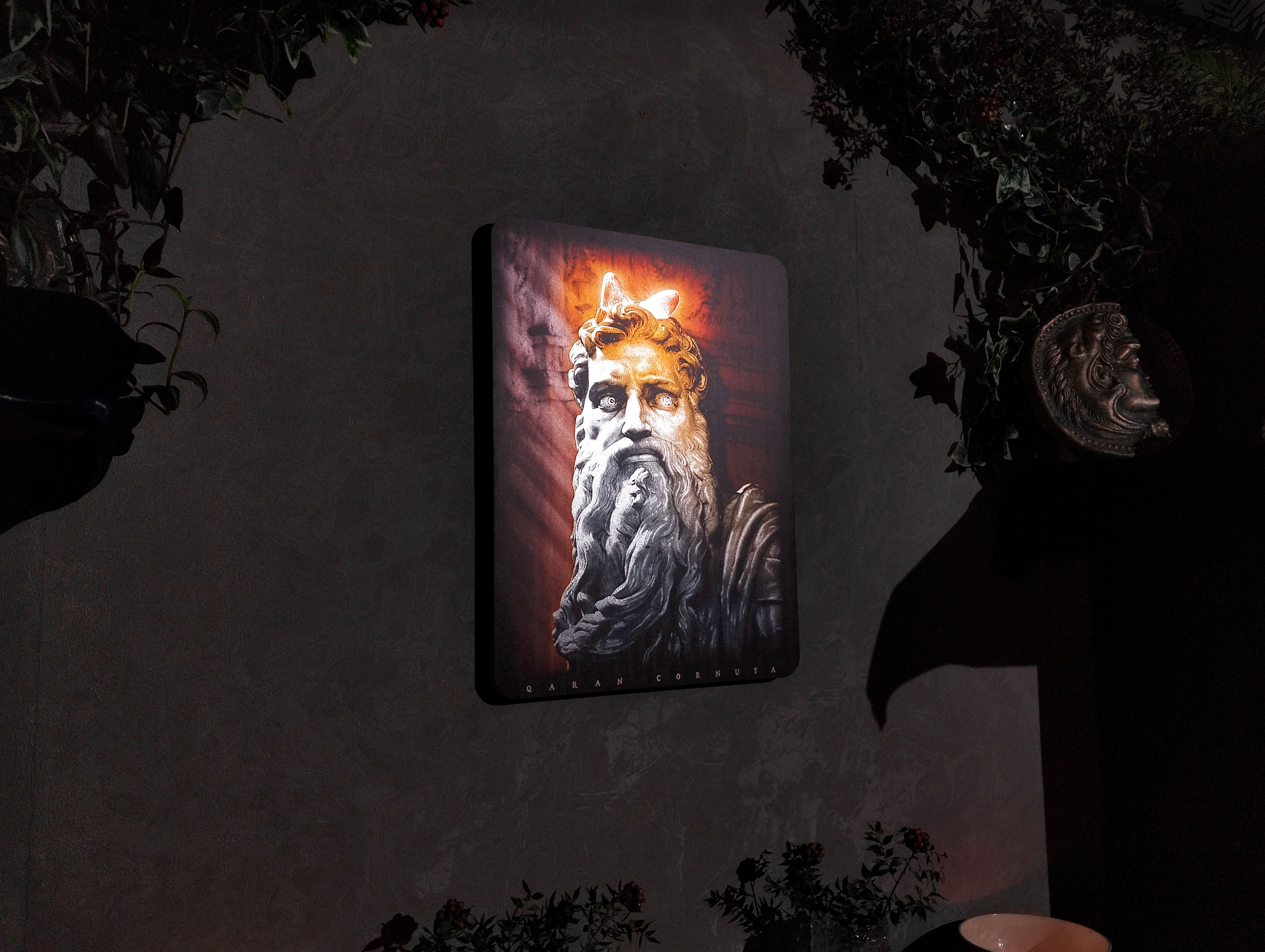 Moses Classical Wall Art | Michelangelo Inspired Decor l Qaran Cornuta