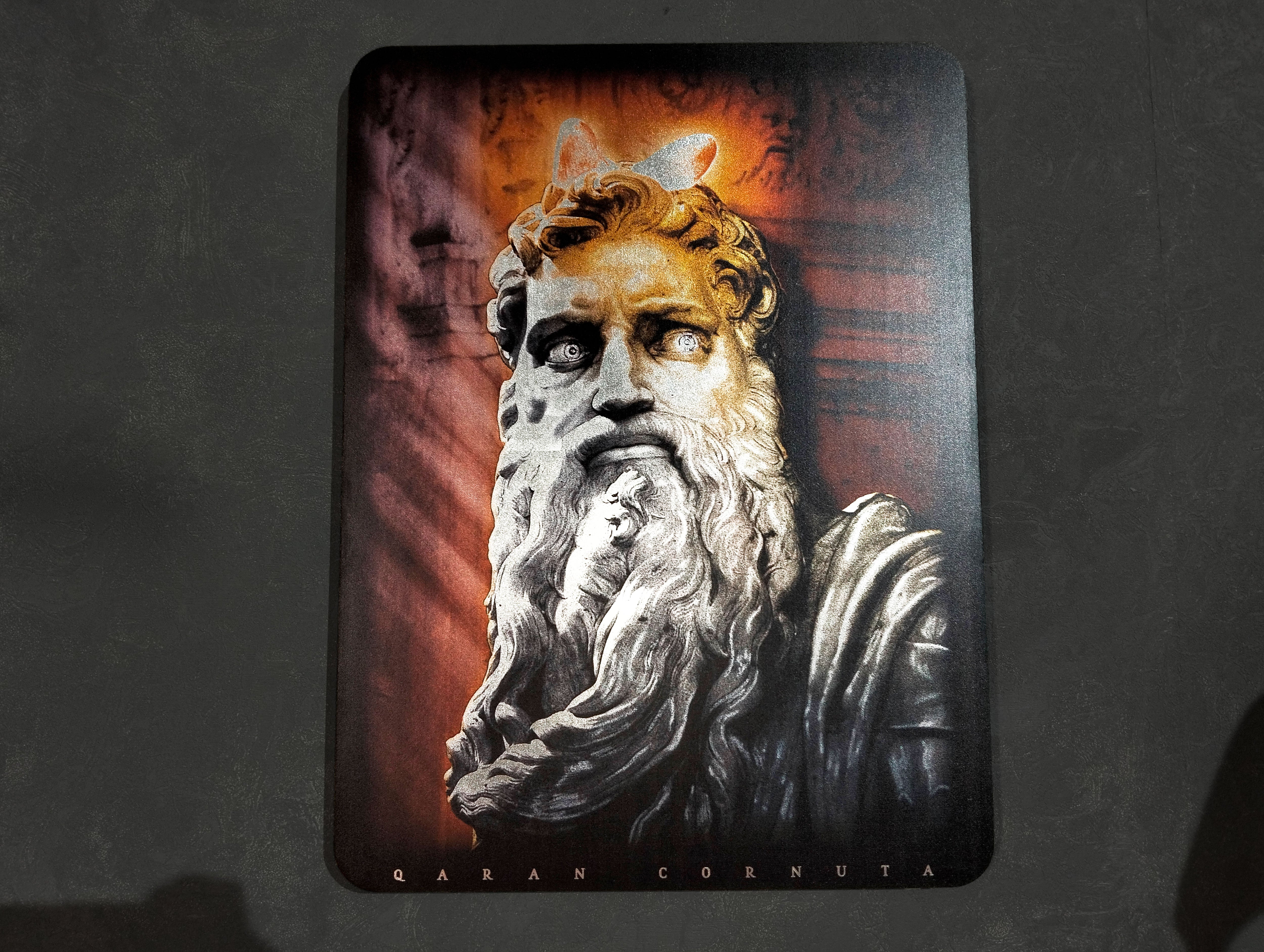 Moses Classical Wall Art | Michelangelo Inspired Decor l Qaran Cornuta