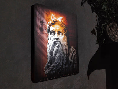 Moses Classical Wall Art | Michelangelo Inspired Decor l Qaran Cornuta