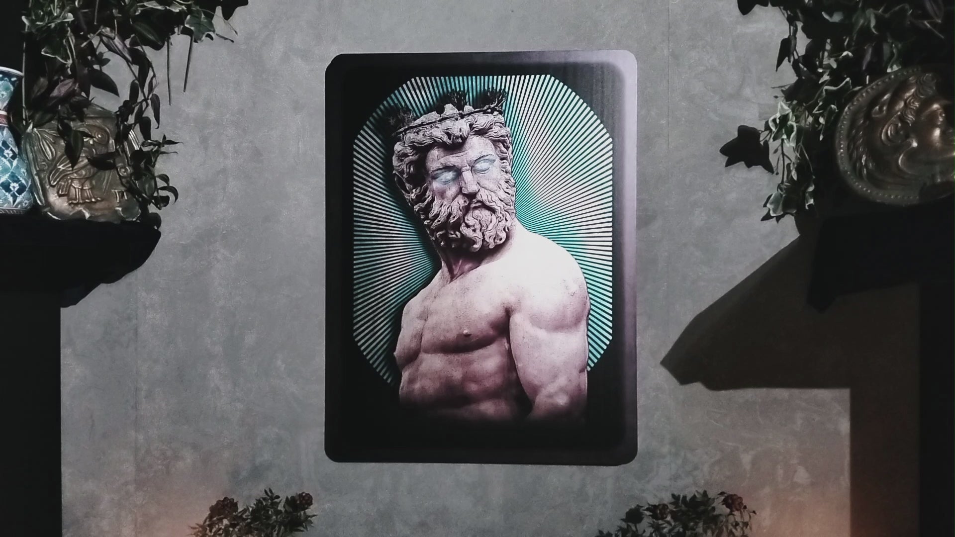 Load video: Poseidon Classical Wall Art | Greek God Decor