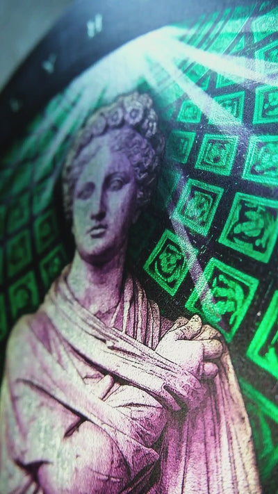 Polyminia is a common alternative spelling of Polyhymnia (or Polymnia), the Greek Muse of sacred poetry, hymns