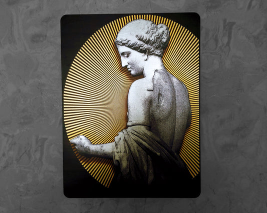 Aphrodite Venus - Goddess of Sexual Love and Beauty - Handmade Wall Art Decor - Wooden MDF 8mm- Silver Leafs Design - Greek Mythology Roman