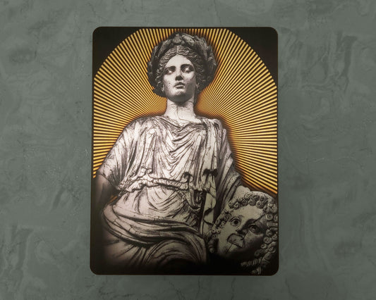 Melpomene - the Muse of Tragedy Handmade Wall Art Decor - Wooden MDF 8mm - Silver Leafs Design Greek Mythology Roman - MUST check out Video