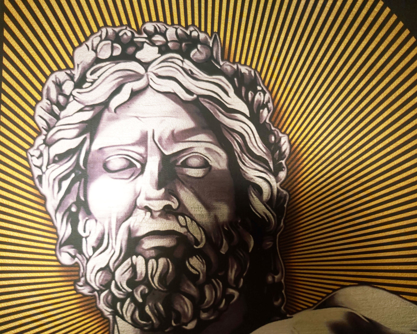 Statue of Zeus at Olympia - Handmade Wall Art Decor - Wooden MDF 8mm-Silver Leafs Design Greek Mythology Roman Religion MUST check out Video