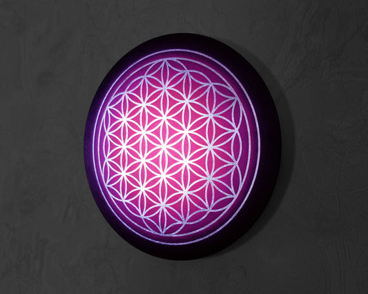 The Flower of Life - Sacred Geometry -Handmade Wall Art Wooden MDF 8mm Gold or Silver Leaf Design Yoga Zen Decor Boho Home Chakra Symbols