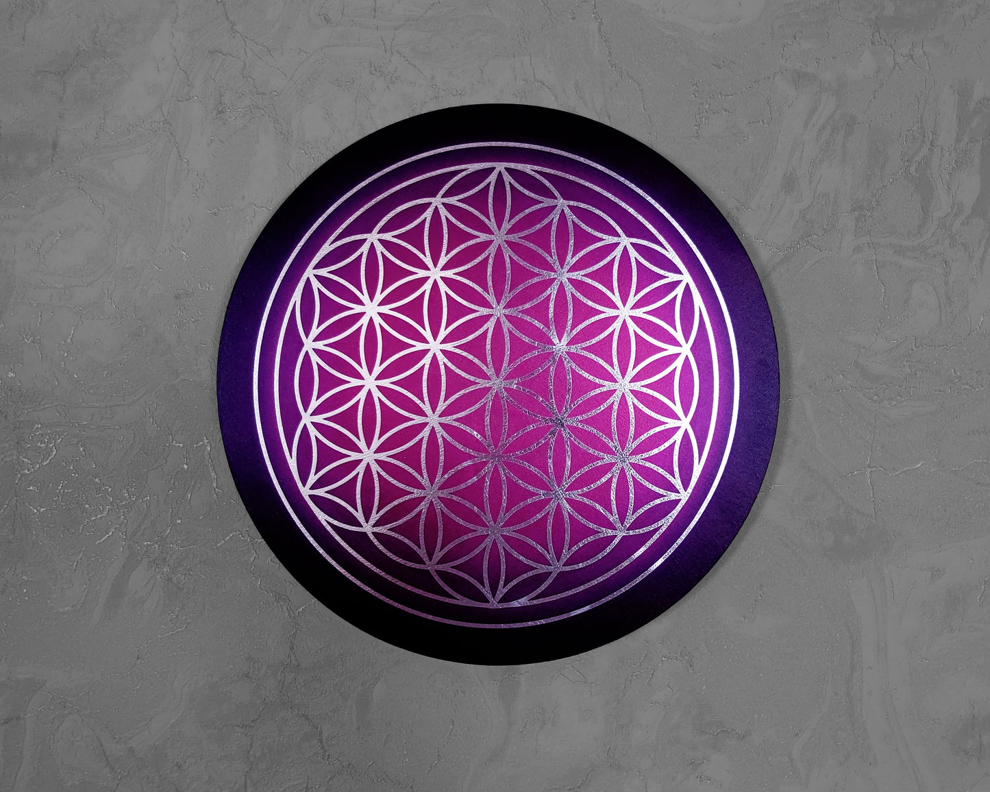 The Flower of Life - Sacred Geometry -Handmade Wall Art Wooden MDF 8mm Gold or Silver Leaf Design Yoga Zen Decor Boho Home Chakra Symbols