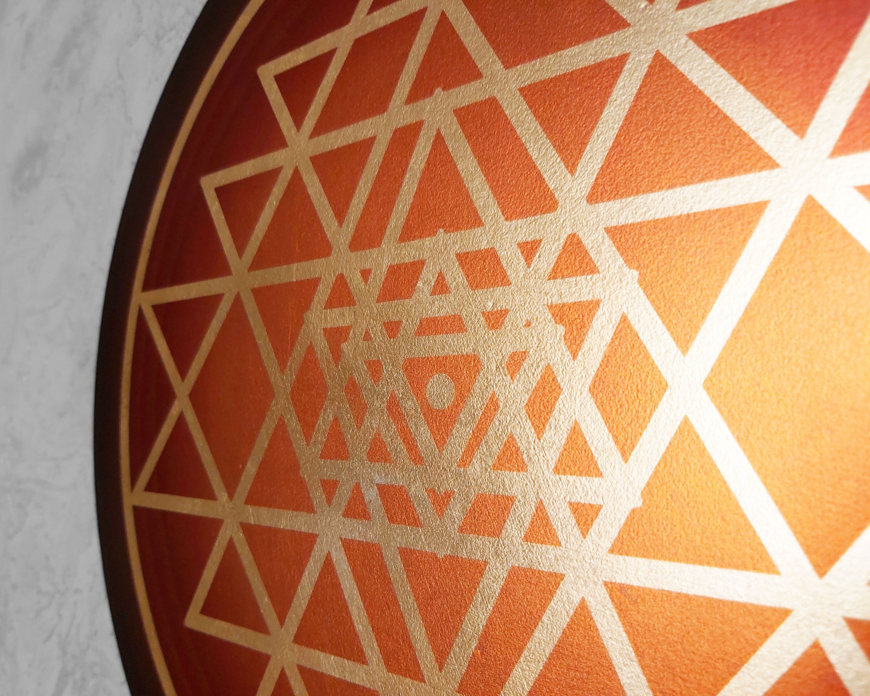 Buy Qallicon 11.5 Sacred Geometry Wall Art, Wooden Sri Yantra